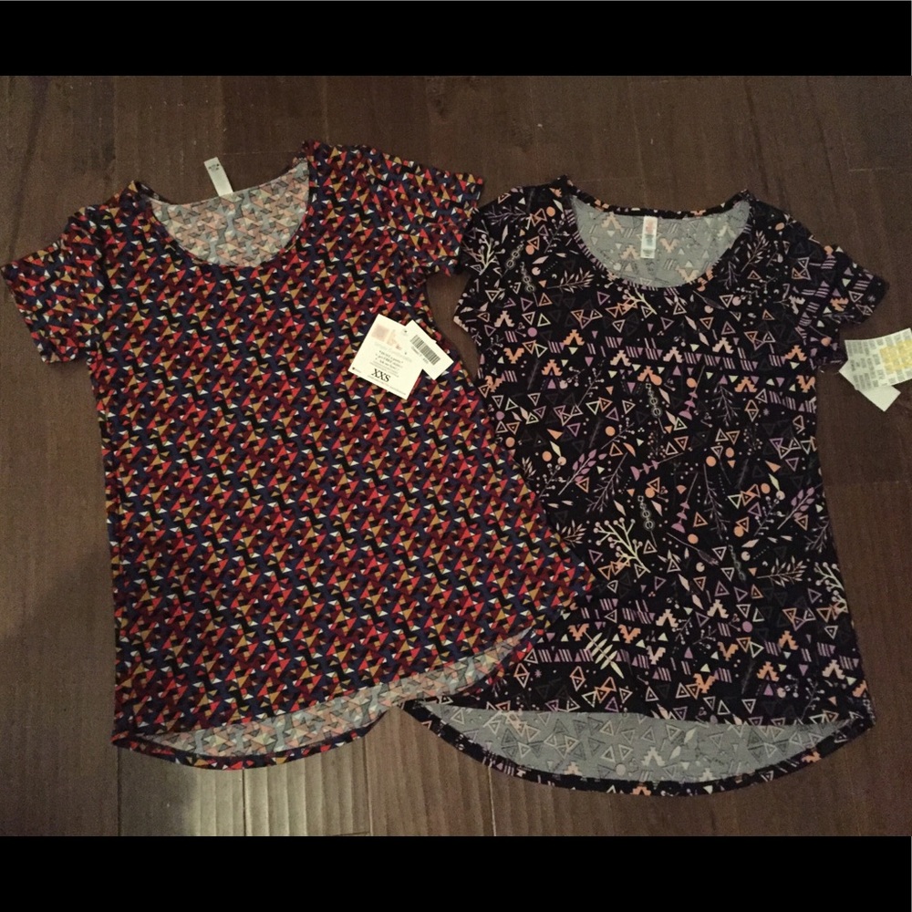 NWT Set of 2 Lularoe Classic Ts xxs